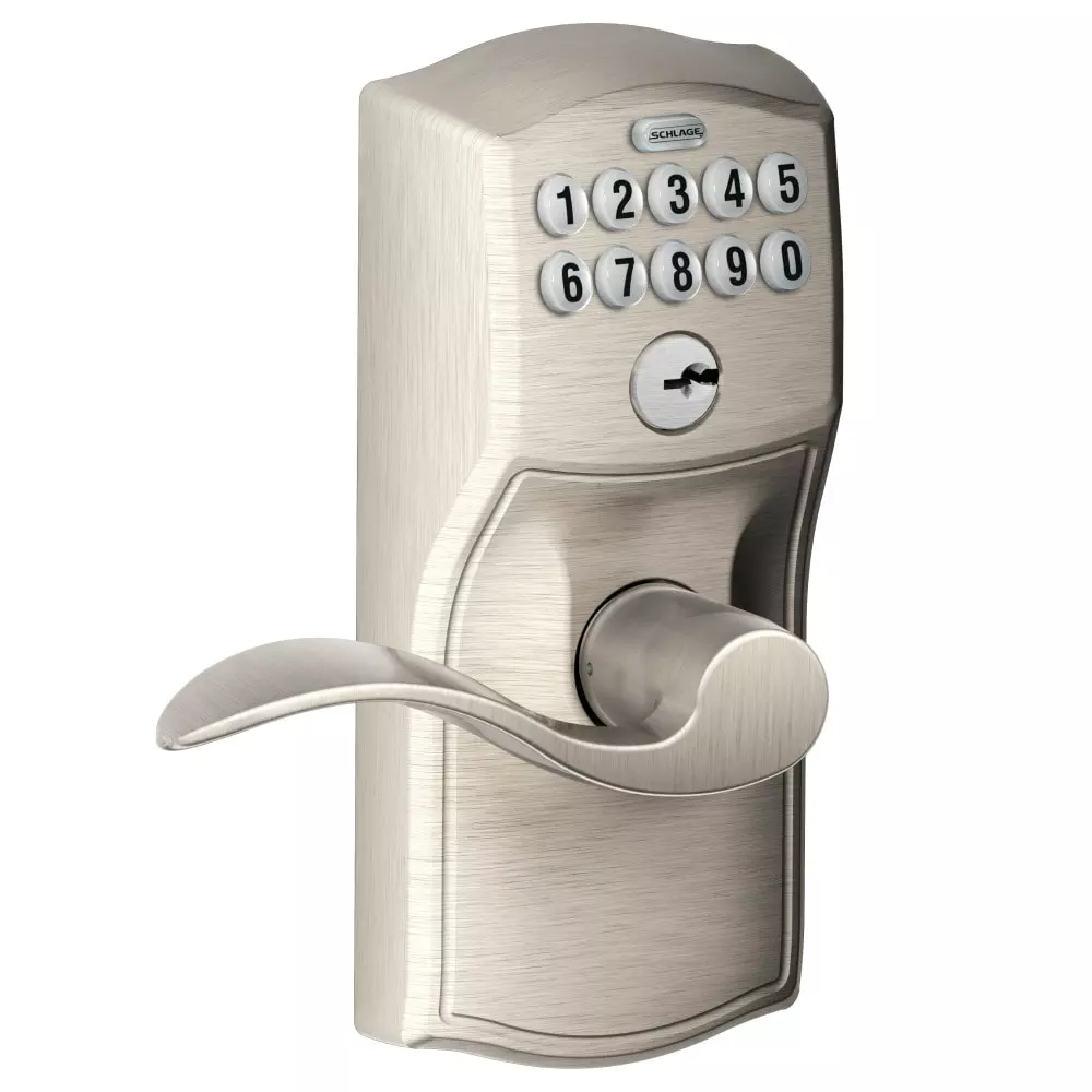 Door Keypad Lock Schlage Nickel Satin Single Cylinder Lighted Handle Electronic Camelot 3 Door Keypad Lock Schlage Nickel Satin Single Cylinder Lighted Handle Electronic Camelot