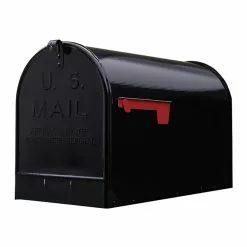 Stanley Mailbox Metal Extra Large Black Post Mount Gibraltar