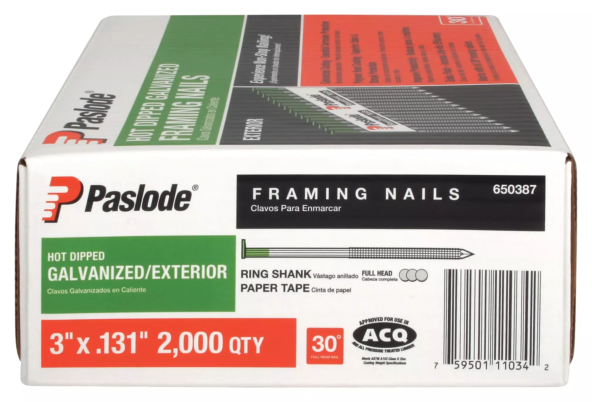 Paslode Framing Nail Steel 3-In 30 (2000-Piece) Hot-Dipped Collated Galvanized 3 Paslode Framing Nail Steel 3-In 30 (2000-Piece) Hot-Dipped Collated Galvanized