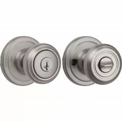 Cameron Door Knob Kwikset Smartkey Nickel Satin Keyed Entry Signature No Deadbolt