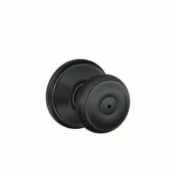 Door Knob Bronze Privacy Schlage No Deadbolt Georgian Aged