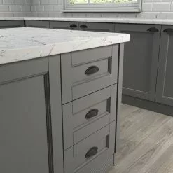 Allen + Roth Cup Drawer Pull 2-1/2-In Center To Center Arch Matte Black