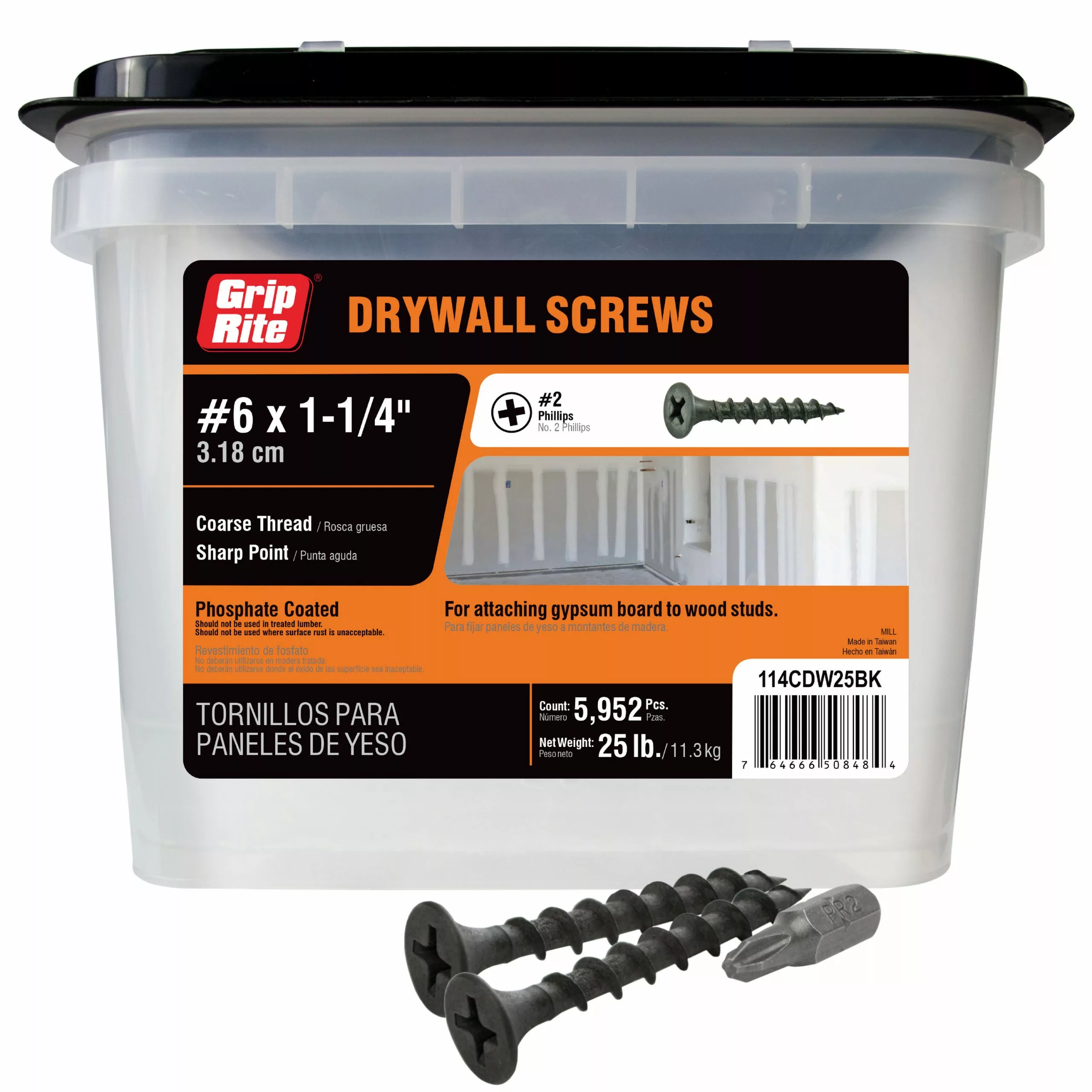 Grip-Rite Screw Coarse Thread (25-Lb) X #6 1-1/4-In Drywall Bugle 3 Grip-Rite Screw Coarse Thread (25-Lb) X #6 1-1/4-In Drywall Bugle