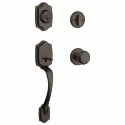 Belleview Door Smartkey Kwikset Handleset Bronze Keyed Entry Security Deadbolt Venetian Single-Cylinder