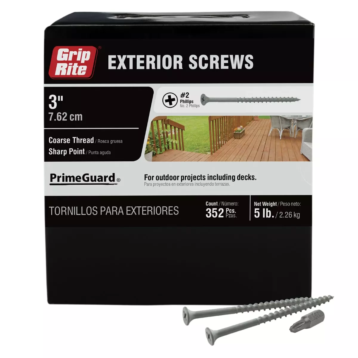 Grip-Rite Screw Primeguard (352) Ten #8 X 3-In Wood To Wood Deck 3 Grip-Rite Screw Primeguard (352) Ten #8 X 3-In Wood To Wood Deck