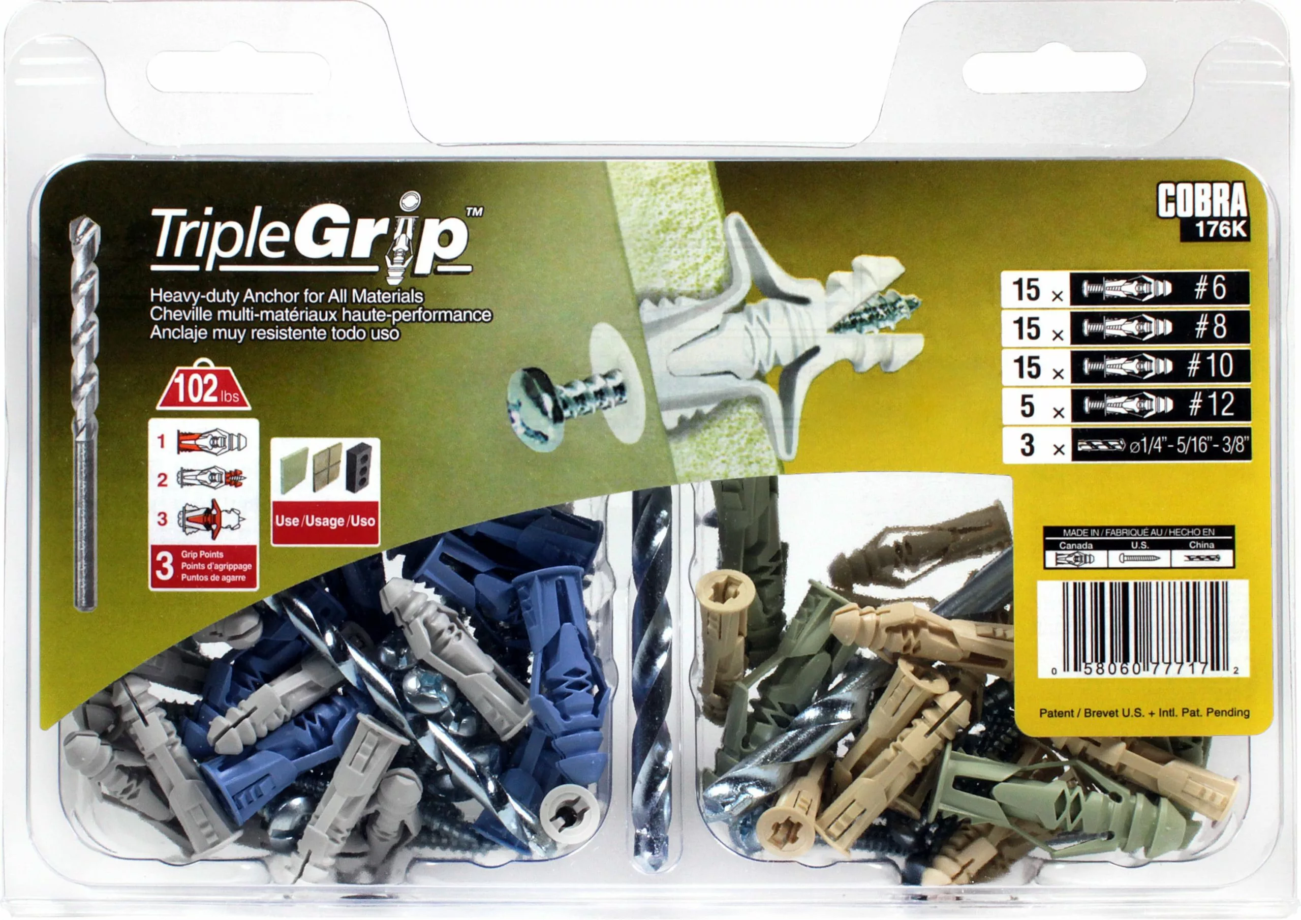 Anchor 50-Pack Diameter Length Assorted Drywall Included) Standard Cobra 3 Anchor 50-Pack Diameter Length Assorted Drywall Included) Standard Cobra