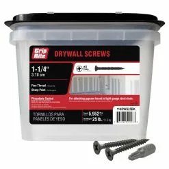 Grip-Rite Bugle Fine Thread Screw (25-Lb) X #6 1-1/4-In Drywall