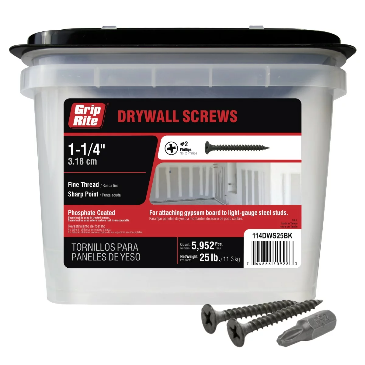 Grip-Rite Bugle Fine Thread Screw (25-Lb) X #6 1-1/4-In Drywall 3 Grip-Rite Bugle Fine Thread Screw (25-Lb) X #6 1-1/4-In Drywall