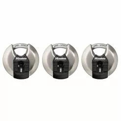 Padlock Stainless Steel 3-Pack 2.75-In Magnum Keyed Lock Master