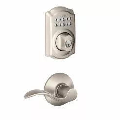Schlage Door Keypad Lock Nickel Satin Single Cylinder Electronic Lighted Deadbolt Camelot