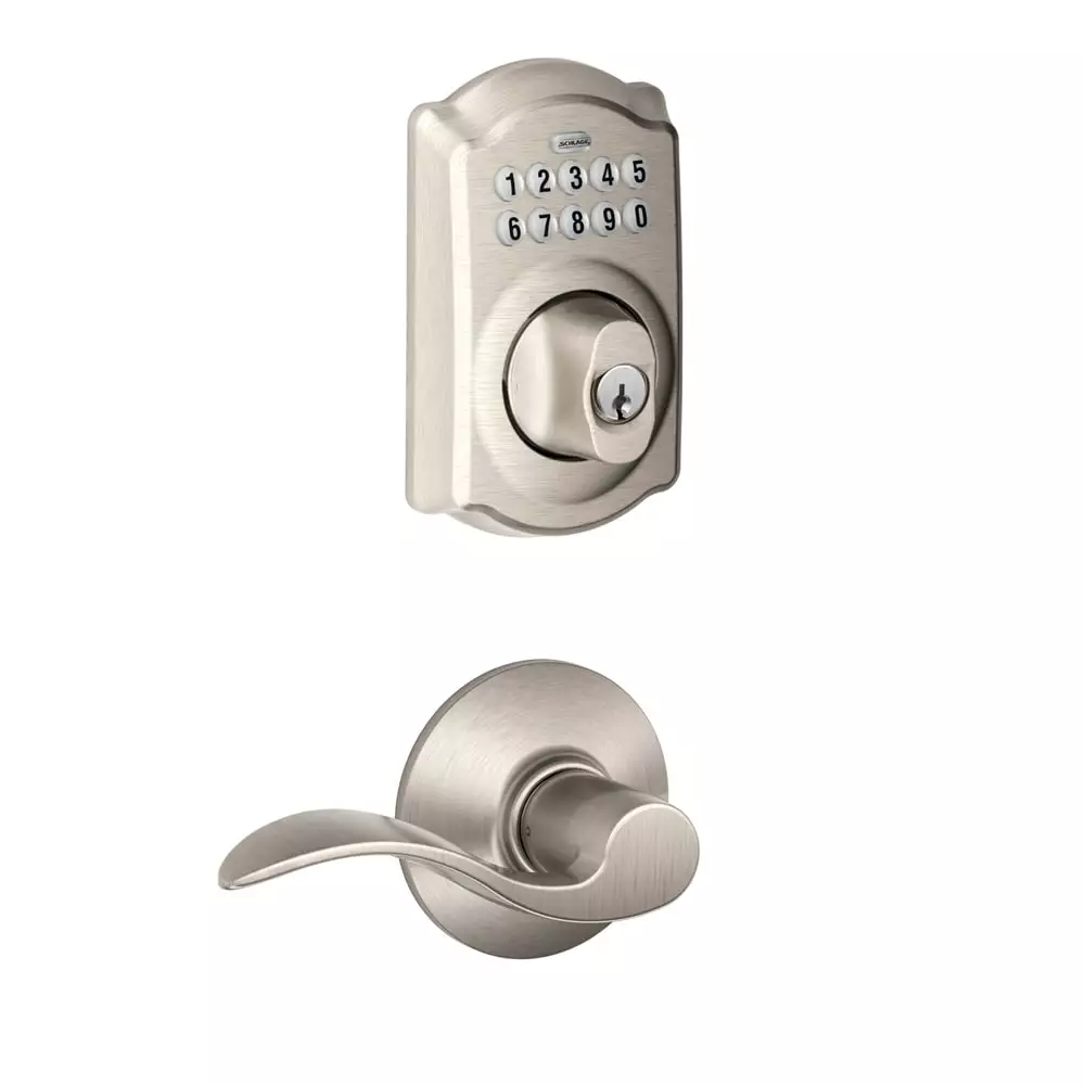 Schlage Door Keypad Lock Nickel Satin Single Cylinder Electronic Lighted Deadbolt Camelot 3 Schlage Door Keypad Lock Nickel Satin Single Cylinder Electronic Lighted Deadbolt Camelot