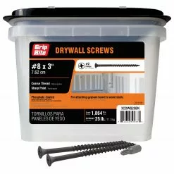 Grip-Rite Screw #8 (25-Lb) X 3-In Drywall Thread Dryw Coarse Bugle