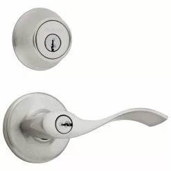 Pack Door Entry Door Combo Balboa Kwikset Handle Deadbolt Nickel Satin Single-Cylinder Universal Security Keyed