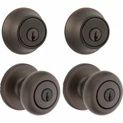 Door Cove Kwikset Knob Bronze Multi-Pack Keyed Entry Security Single Deadbolt Venetian