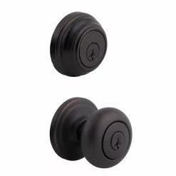 Juno Pack Door Knob Combo Kwikset Smartkey Bronze Double-Cylinder Keyed Entry Signature Deadbolt Venetian