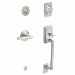 Schlage Door Handleset Nickel Satin Entry Single-Cylinder Latitude Keyed Century Deadbolt