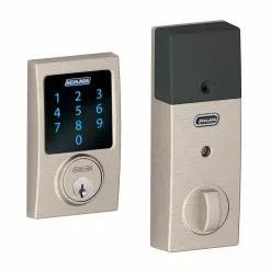 Schlage Door Keypad Lock Touchscreen Deadbolt Nickel Satin Z-Wave Built-In Electronic Lighted Century Connect Single Cylinder