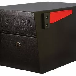 Mail Bos Mail Manager Mailbox Metal Large Black Post Mount Locking