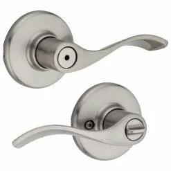 Door Kwikset Handle Balboa Nickel Satin Universal Security Privacy