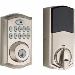 Door Keypad Kwikset Lock 913 Nickel Satin Electronic Smartcode Lighted Deadbolt Single Cylinder