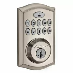 Door Keypad Kwikset Lock 913 Nickel Satin Electronic Smartcode Lighted Deadbolt Single Cylinder -Schlage Trade 03387967