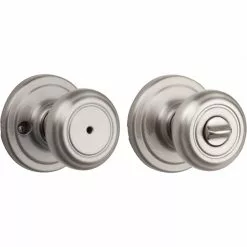 Cameron Satin Door Knob Kwikset Nickel Signature Privacy