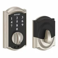 Schlage Door Keypad Lock Nickel Satin Touch Electronic Lighted Touchscreen Deadbolt Camelot