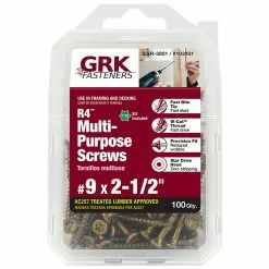 Grk Wood Screw Polymer-Countersinking X 2-1/2-In Interior Yellow #9