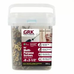 Grk Wood Screw Polymer-Countersinking X 2-1/2-In Exterior Yellow #9