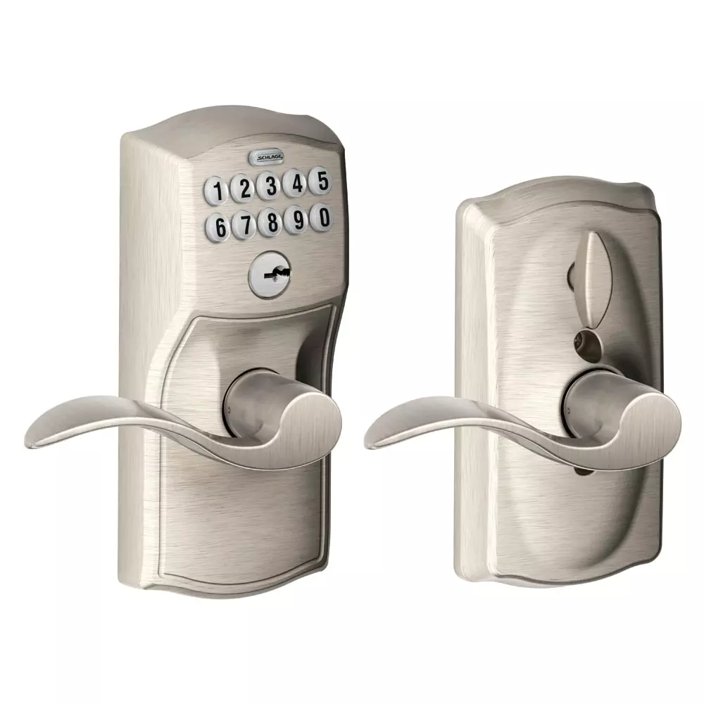Door Keypad Lock Schlage Nickel Satin Single Cylinder Lighted Handle Electronic Camelot 6 Door Keypad Lock Schlage Nickel Satin Single Cylinder Lighted Handle Electronic Camelot - Image 4