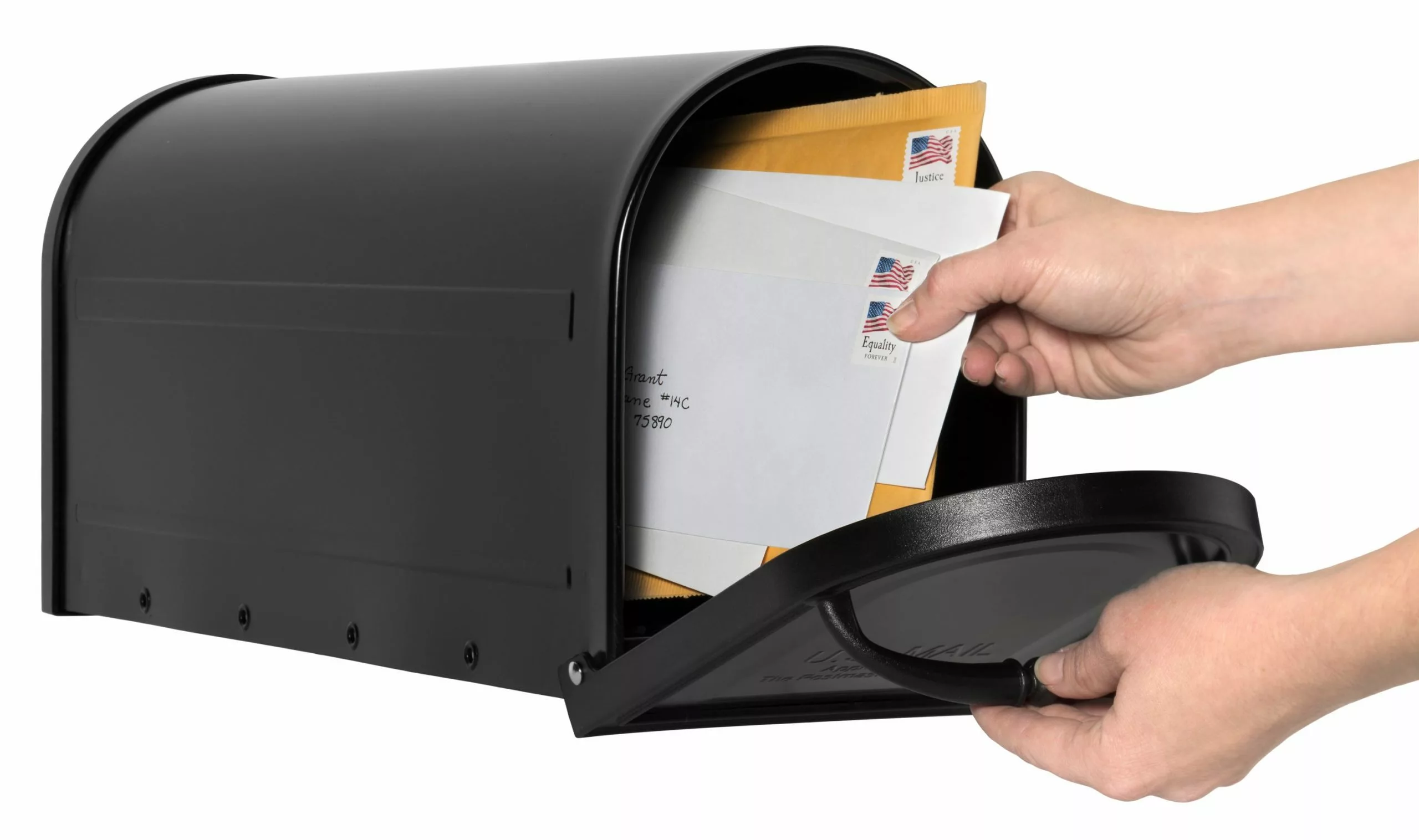 Mailbox Post Mount Metal (401-999-Cu In) Standard Black Architectural 4 Mailbox Post Mount Metal (401-999-Cu In) Standard Black Architectural - Image 2