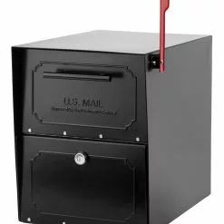Black Post Mailbox Tribolt Metal Extra Large Mount Locking Oasi Architectural