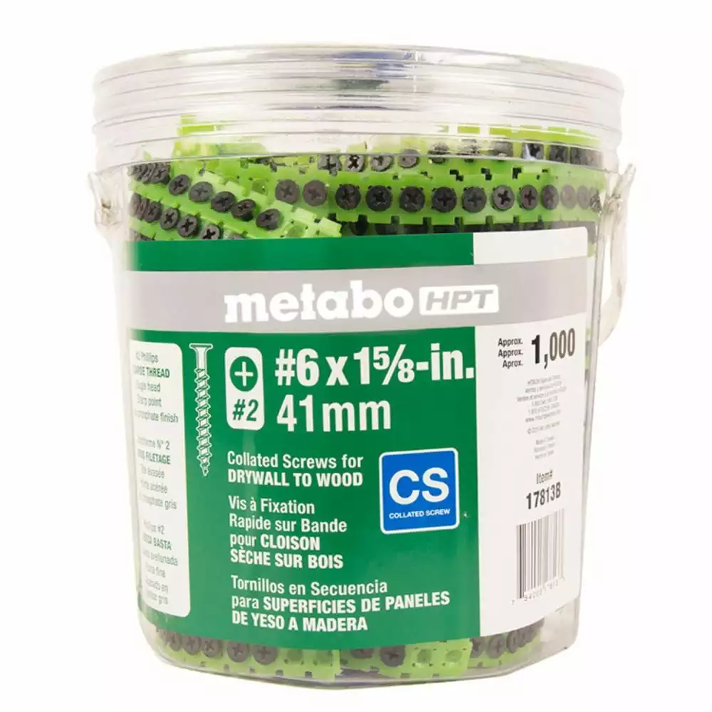 Metabo Screw Bugle Coarse Thread Hpt #6 (1000-Count) 1-5/8-In Drywall 3 Metabo Screw Bugle Coarse Thread Hpt #6 (1000-Count) 1-5/8-In Drywall