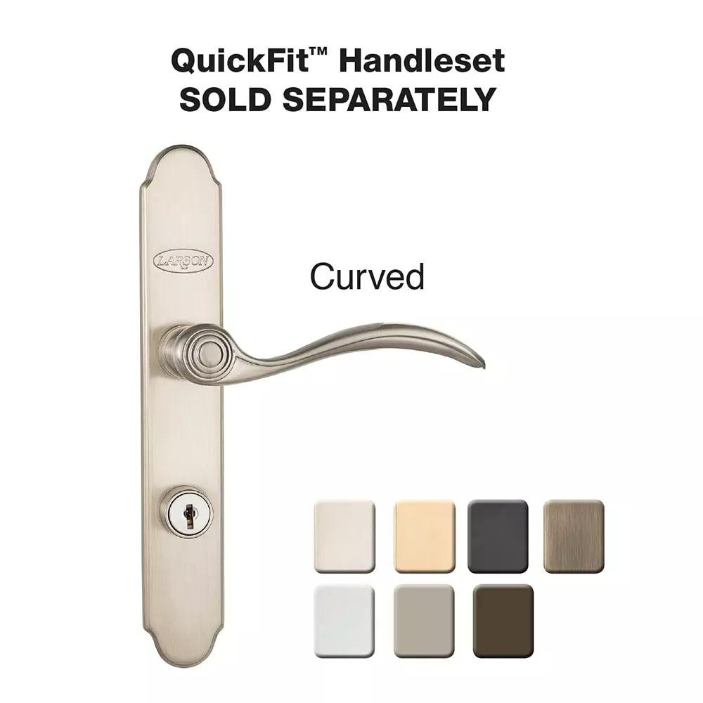 Larson Door Screen Door Handle Handleset Nickel Brushed Quickfit Matching Storm 3 Larson Door Screen Door Handle Handleset Nickel Brushed Quickfit Matching Storm - Image 2