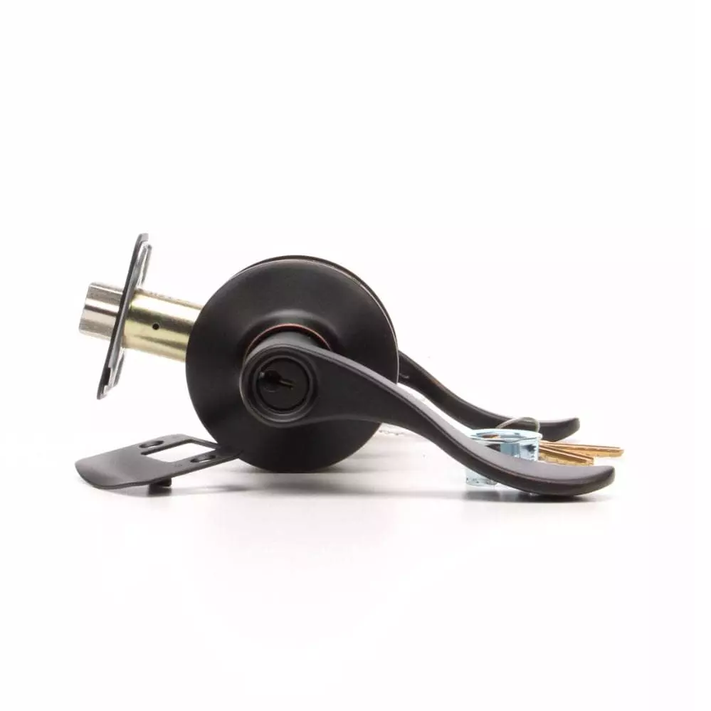 Door Handle Schlage Bronze Keyed Entry Reversible Accent Aged 4 Door Handle Schlage Bronze Keyed Entry Reversible Accent Aged - Image 2