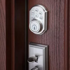Door Keypad Kwikset Lock 909 Nickel Satin Electronic Smartcode Lighted Deadbolt Single Cylinder 18 Door Keypad Kwikset Lock 909 Nickel Satin Electronic Smartcode Lighted Deadbolt Single Cylinder -Schlage Trade 05454748