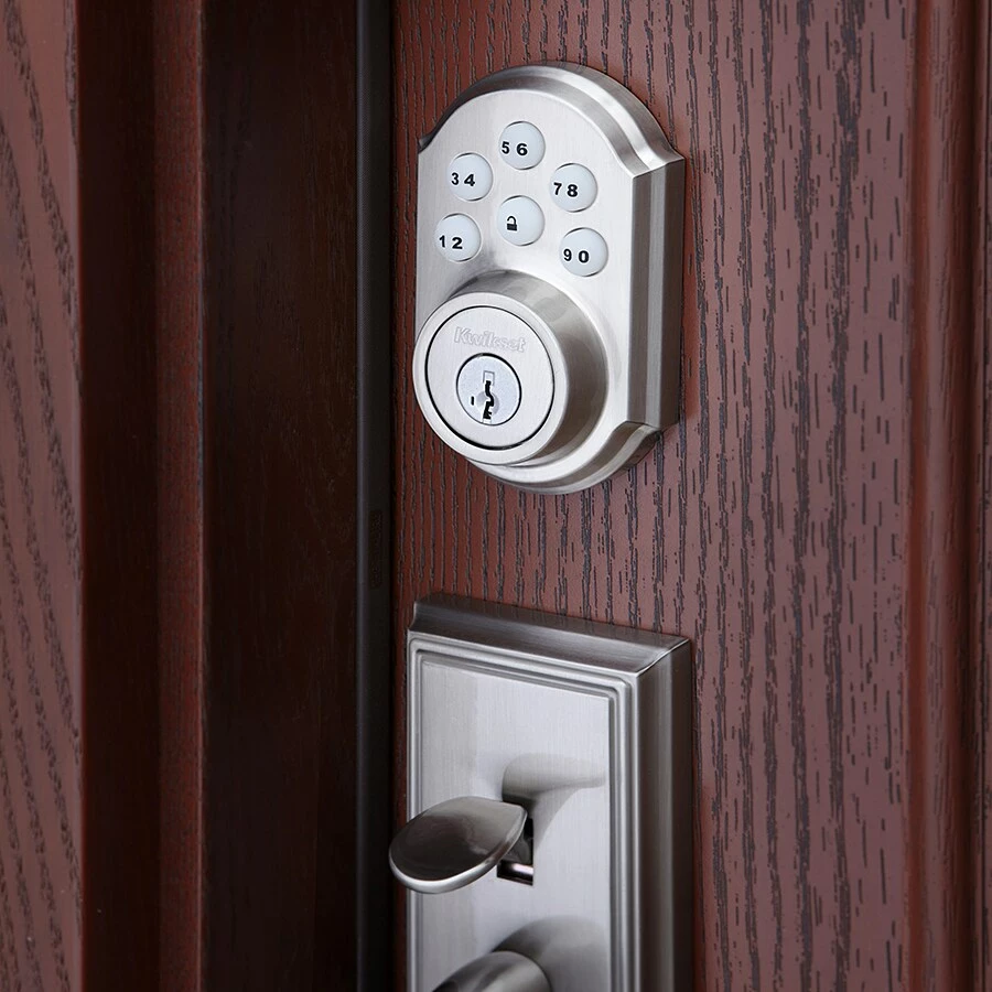 Door Keypad Kwikset Lock 909 Nickel Satin Electronic Smartcode Lighted Deadbolt Single Cylinder 5 Door Keypad Kwikset Lock 909 Nickel Satin Electronic Smartcode Lighted Deadbolt Single Cylinder - Image 3