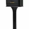 Mailbox Post Mount Pedestal Metal Large Post Lockable Gibraltar Black -Schlage Trade 05493714