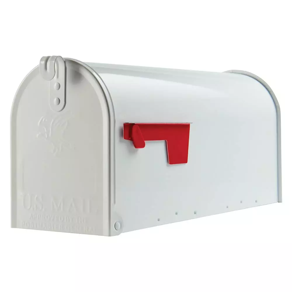 Mailbox Metal White Post Mount Standard Gibraltar Elite 3 Mailbox Metal White Post Mount Standard Gibraltar Elite
