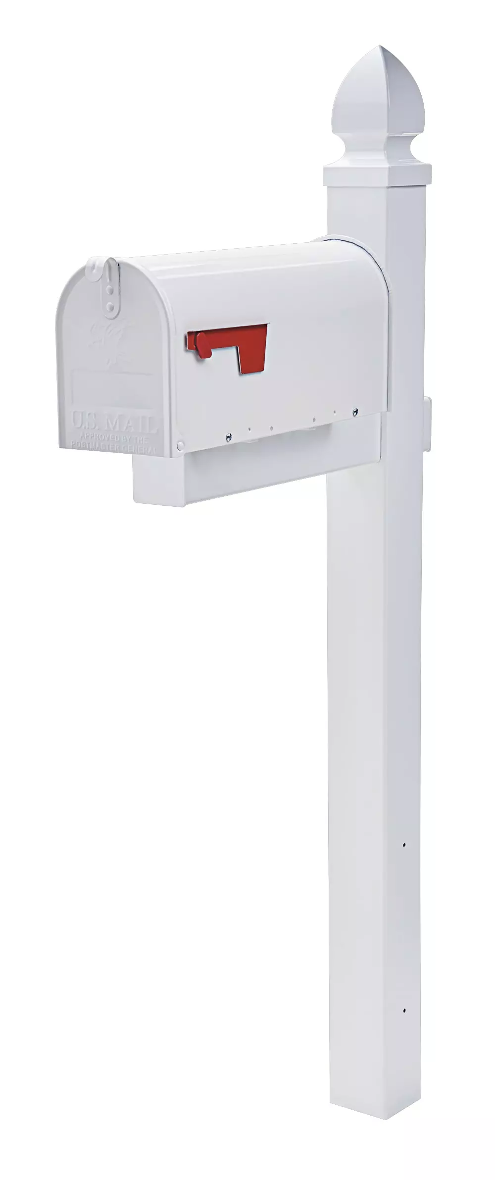 Mailbox Metal White Post Mount Standard Gibraltar Elite 4 Mailbox Metal White Post Mount Standard Gibraltar Elite - Image 2