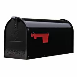Mailbox Metal Black Post Mount Elite Standard Gibraltar