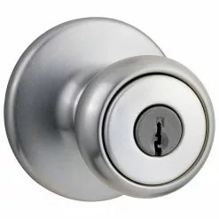 Tylo Door Knob Kwikset Chrome Satin Keyed Entry No Deadbolt