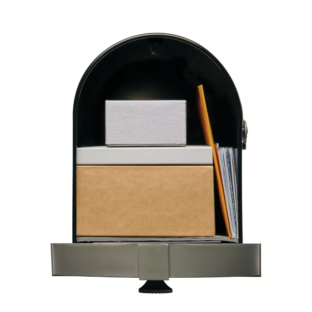 Mailbox Post Mount Nickel Metal Large Brunswick Gibraltar Black/Brushed 4 Mailbox Post Mount Nickel Metal Large Brunswick Gibraltar Black/Brushed - Image 2