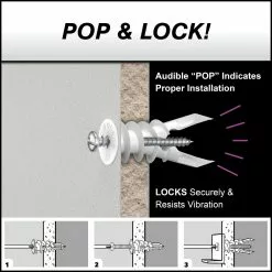 Toggler Kit Snapskru Anchor 50-Pack Diameter Length Assorted Drywall Included) 8 Toggler Kit Snapskru Anchor 50-Pack Diameter Length Assorted Drywall Included) -Schlage Trade 07955118