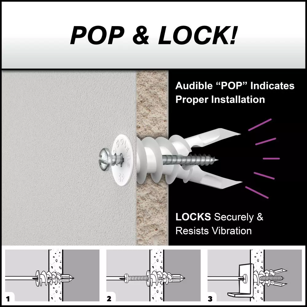 Toggler Kit Snapskru Anchor 50-Pack Diameter Length Assorted Drywall Included) 5 Toggler Kit Snapskru Anchor 50-Pack Diameter Length Assorted Drywall Included) - Image 4