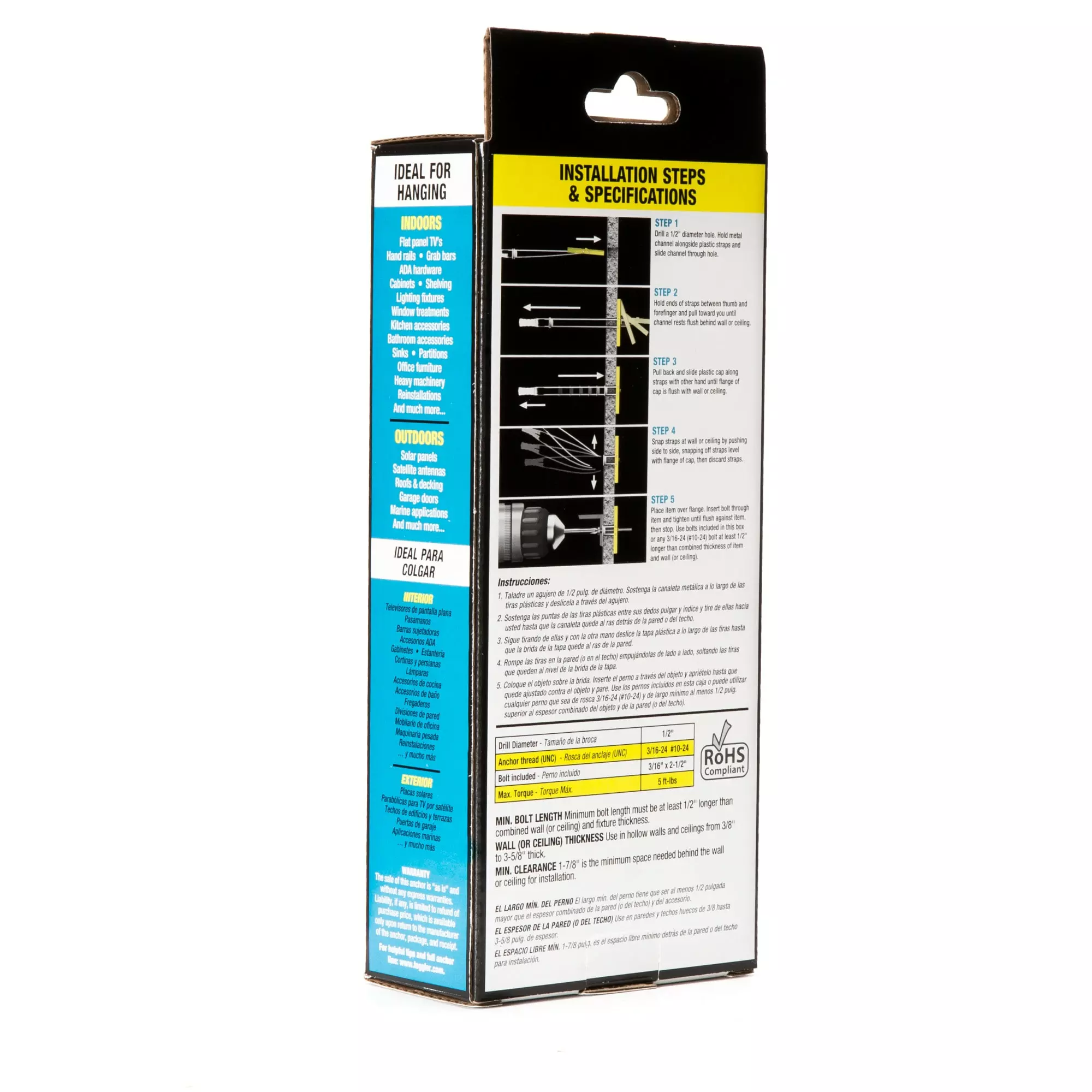 Toggler Anchor Toggle Bolt 3/16-In Dia 10-Pack Length Drywall Included) Assorted 4 Toggler Anchor Toggle Bolt 3/16-In Dia 10-Pack Length Drywall Included) Assorted - Image 2