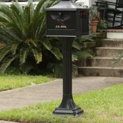 Mailbox Post Mount Pedestal Metal Large Post Lockable Gibraltar Black 8 Mailbox Post Mount Pedestal Metal Large Post Lockable Gibraltar Black -Schlage Trade 08071233 scaled