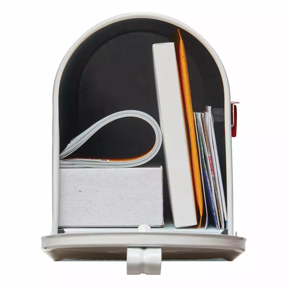 Mailbox Metal White Post Mount Standard Gibraltar Elite 5 Mailbox Metal White Post Mount Standard Gibraltar Elite - Image 3