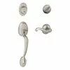 Schlage Door Handleset Flair F60 Nickel Satin Entry Single-Cylinder Deadbolt Plymouth Keyed Flair -Schlage Trade 08112483