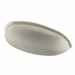 Brainerd Cup Drawer Pull Arch Nickel Satin 3-In 2-1/2-In Center To Center Casual Dual Mount